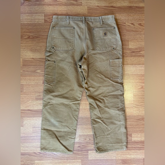 Men's Carhartt Brown Loose Fit Firm Duck Double-Front Utility Work Pant size 36 - Picture 7 of 16
